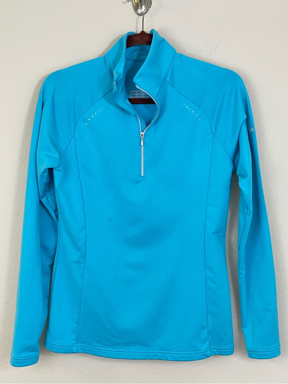 Descente Women’s Blue 1/4 Zip Long Sleeve Performance Pullover Top Size 8